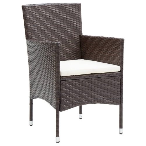 vidaXL Patio Dining Chairs 4 pcs Poly Rattan Brown