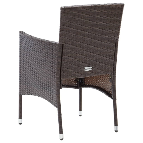 vidaXL Patio Dining Chairs 4 pcs Poly Rattan Brown