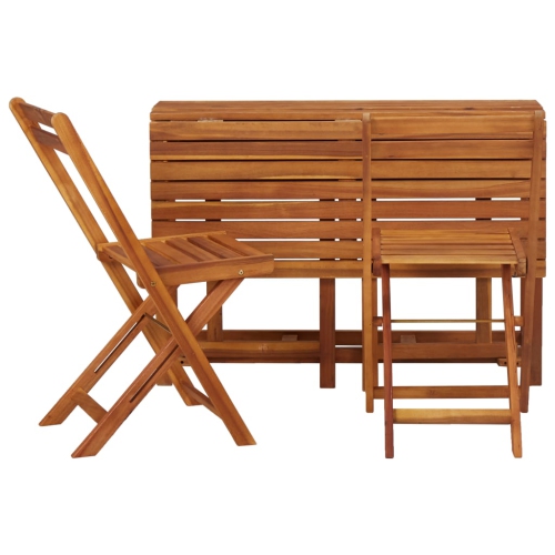 vidaXL Balcony Planter Table with 2 Bistro Chairs Solid Acacia Wood