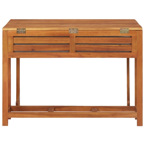 vidaXL Balcony Planter Table with 2 Bistro Chairs Solid Acacia Wood