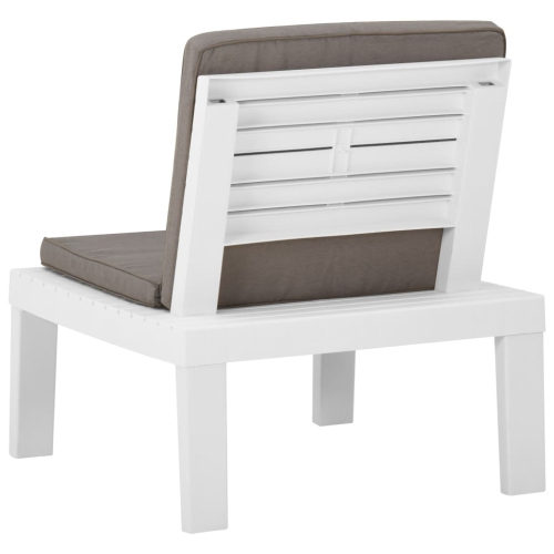 vidaXL Patio Lounge Chair with Cushion Plastic White