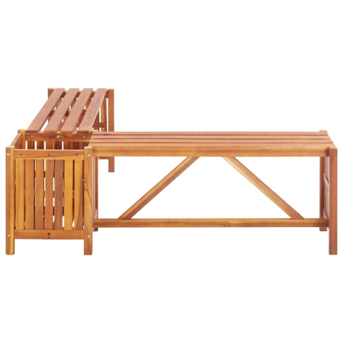 vidaXL Patio Corner Bench with Planter 46"x46"x15.7" Solid Acacia Wood