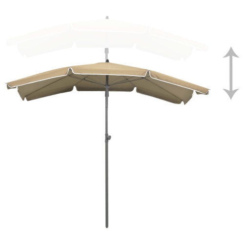 vidaXL Garden Parasol with Pole 78.7"x51.2" Taupe