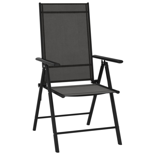 vidaXL Folding Patio Chairs 6 pcs Textilene Black