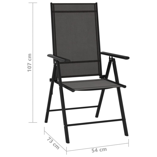 vidaXL Folding Patio Chairs 6 pcs Textilene Black