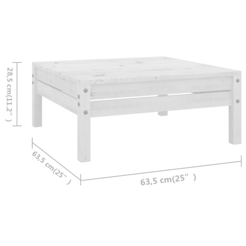 Ensemble patio de 4 pièces avec chaise longue de couleur blanc uni Vinewood XL