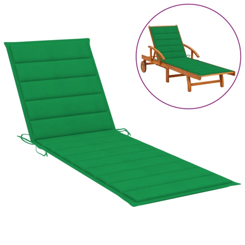 VIDAXL  Sun Lounger Cushion 78.7"x27.6"x1.2" Fabric In Green