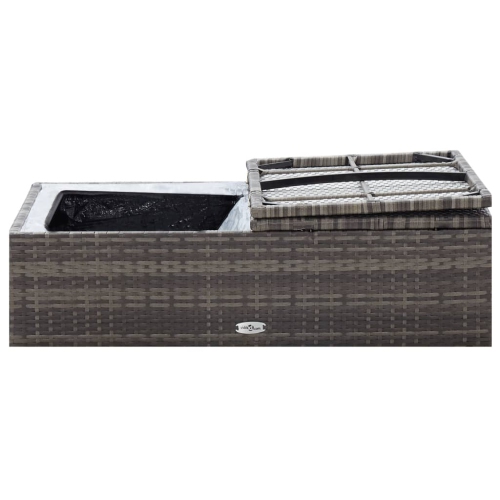 vidaXL 2 Piece Patio Lounge Set with Cushions Poly Rattan Gray