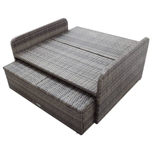 vidaXL 2 Piece Patio Lounge Set with Cushions Poly Rattan Gray