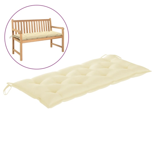 VIDAXL  Garden Bench Cushion Cream 47.2X19.7"x2.8" Fabric" In White