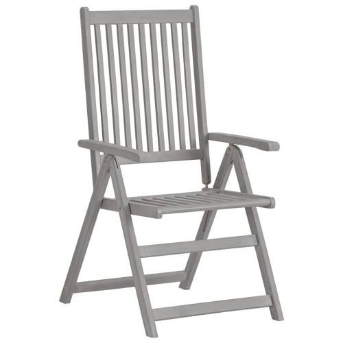 Chaises inclinables de patio VidaXL 3 pièces avec coussins en bois d’acacia massif