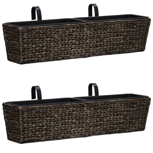 VIDAXL  Garden Planters 2 PCs Water Hyacinth Brown