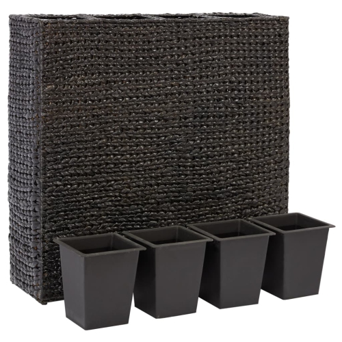 vidaXL Garden Raised Bed with 4 Pots Water Hyacinth Black