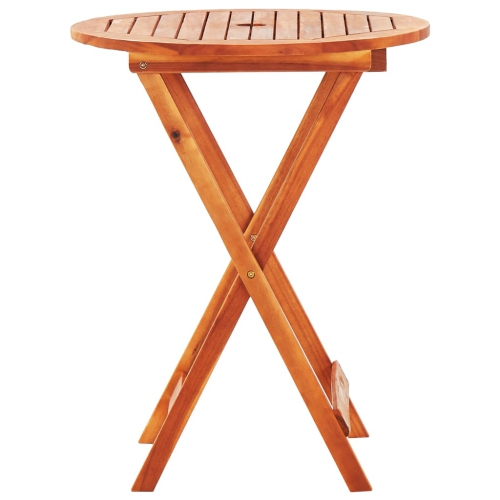 vidaXL Folding Patio Table Ø23.6"x29.5" Solid Eucalyptus Wood