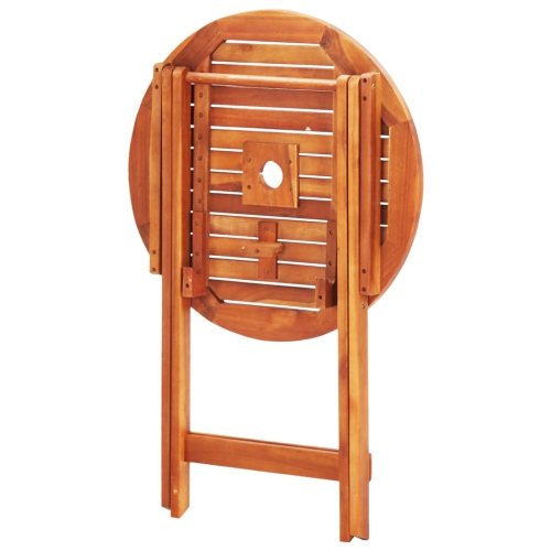 vidaXL Folding Patio Table Ø23.6"x29.5" Solid Eucalyptus Wood