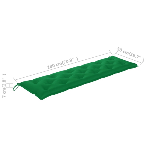 Coussin de banquette VidaXL, vert, 70,9 x 19,7 x 2,8 po