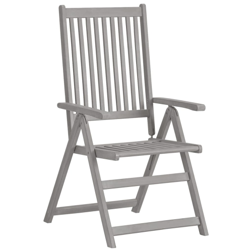 Chaises inclinables de patio VidaXL 3 pièces avec coussins en bois d’acacia massif