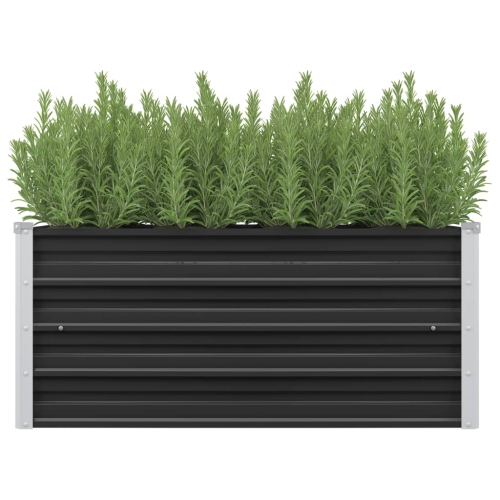 vidaXL Garden Raised Bed Anthracite 39.4"x15.7"x17.7" Galvanized Steel