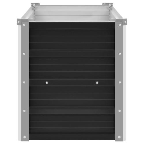 vidaXL Garden Raised Bed Anthracite 39.4"x15.7"x17.7" Galvanized Steel