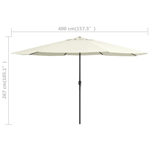 vidaXL Outdoor Parasol with Metal Pole 157.5" Sand White