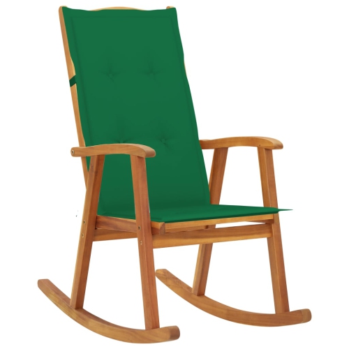 VIDAXL  Rocking Chair With Cushions Solid Acacia Wood