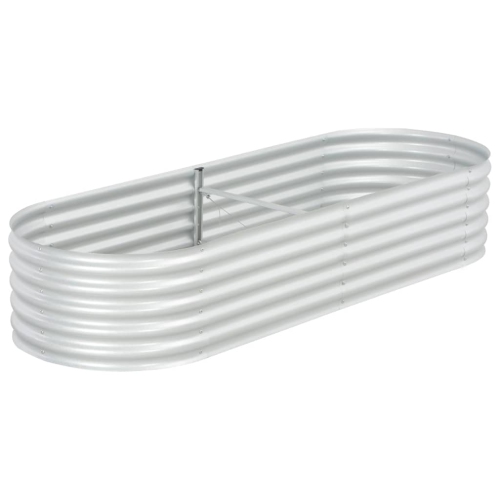 vidaXL Garden Raised Bed 94.5"x31.5"x17.3" Galvanised Steel Silver