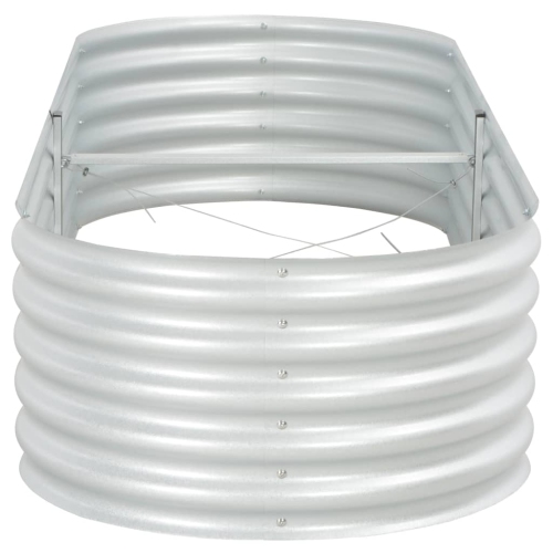 vidaXL Garden Raised Bed 94.5"x31.5"x17.3" Galvanised Steel Silver