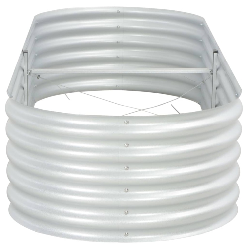 vidaXL Garden Raised Bed 94.5"x31.5"x17.3" Galvanised Steel Silver