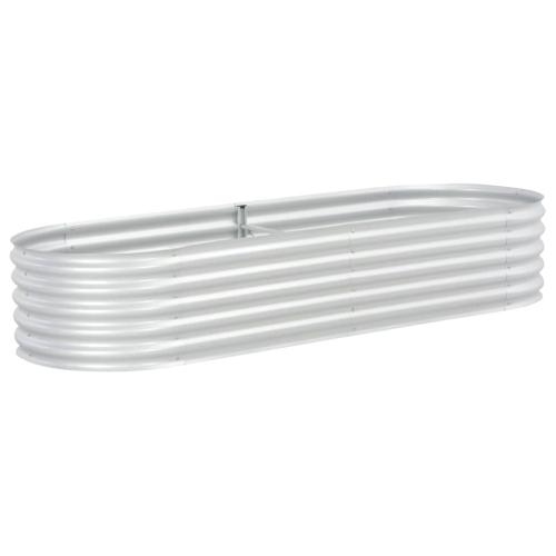 vidaXL Garden Raised Bed 94.5"x31.5"x17.3" Galvanised Steel Silver