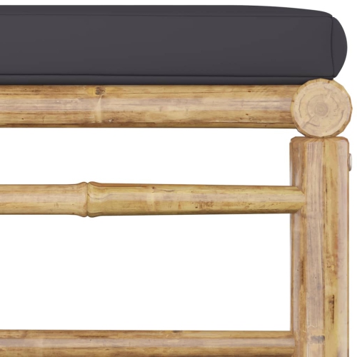 vidaXL 5 Piece Patio Lounge Set with Dark Gray Cushions Bamboo