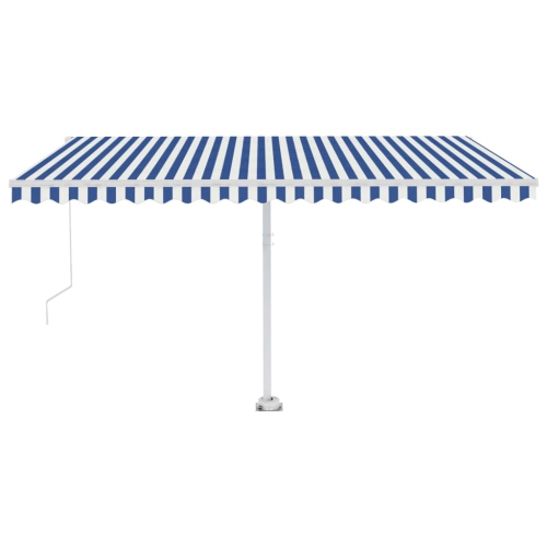 vidaXL Freestanding Manual Retractable Awning 157.5"x118.1" Blue/White