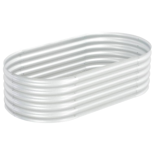 VIDAXL  Garden Raised Bed 63"x31.5"x17.3" Galvanised Steel In Silver