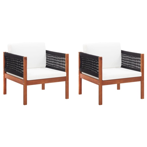 VIDAXL  Patio Chairs 2 PCs Solid Acacia Wood