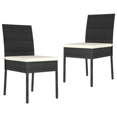 VIDAXL  Patio Dining Chairs 2 PCs Poly Rattan Black