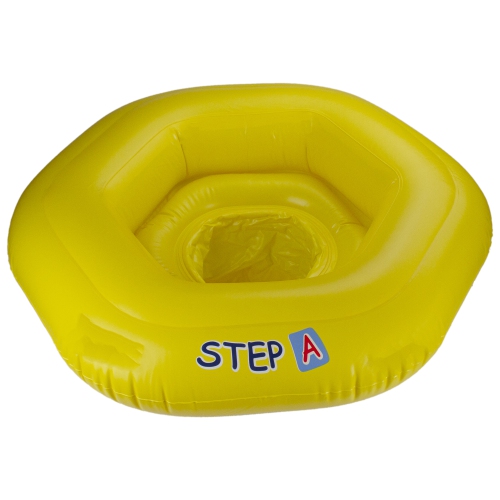 Image 1 de 3.. Siège flottant gonflable pour bébé de piscine jaune STEP A de 26 po