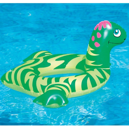 24" Inflatable Green and Yellow Dinosaur Swim Ring Tube Pool Float