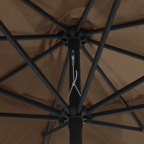 vidaXL Outdoor Parasol with Metal Pole 157.5" Taupe