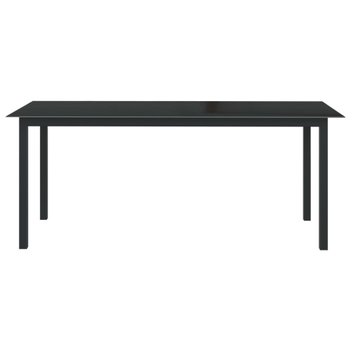 vidaXL Patio Table Black 74.8"x35.4"x29.1" Aluminum and Glass