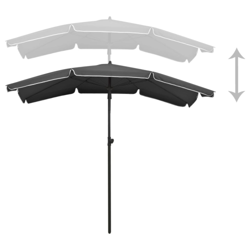 vidaXL Garden Parasol with Pole 78.7"x51.2" Anthracite