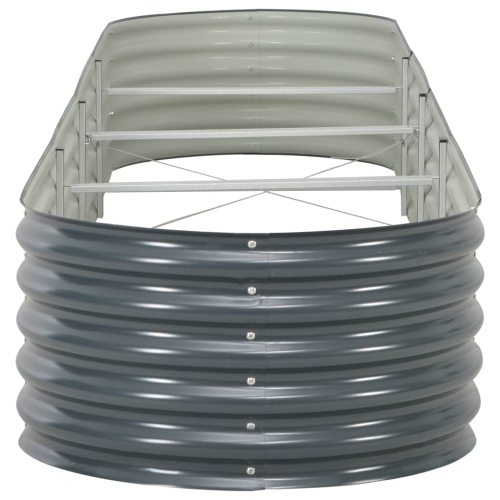 vidaXL Garden Raised Bed 157.5"x31.5"x17.3" Galvanised Steel Gray