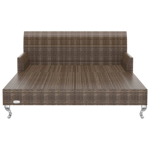 Lit de jardin pour 2 personnes VidaXL avec coussins en rotin brun