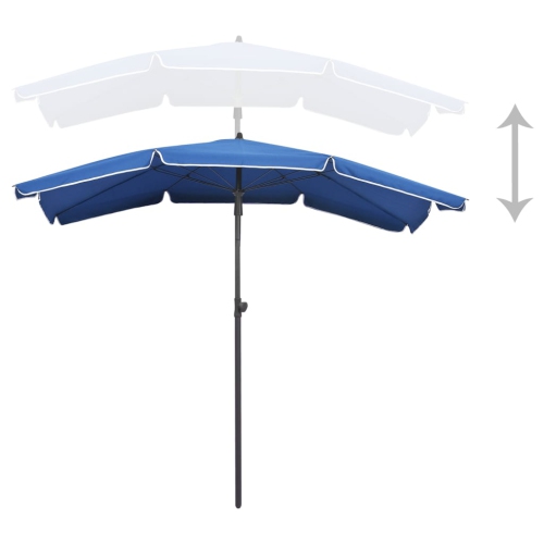 vidaXL Garden Parasol with Pole 78.7"x51.2" Azure Blue