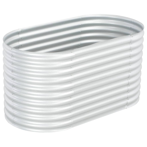 VIDAXL  Garden Raised Bed 62.9"x31.4"x31.8" Galvanized Steel In Silver