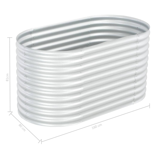 vidaXL Garden Raised Bed 62.9"x31.4"x31.8" galvanized Steel Silver