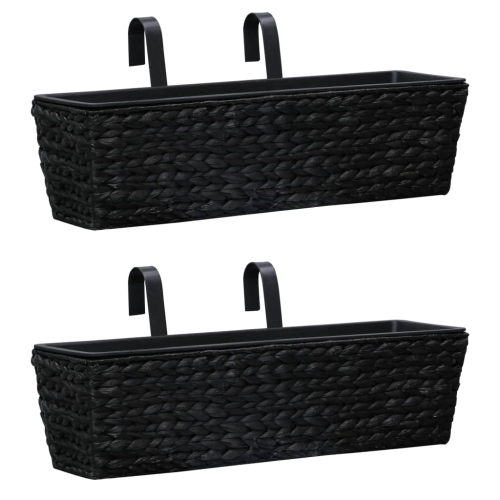 VIDAXL  Garden Planters 2 PCs Water Hyacinth Black