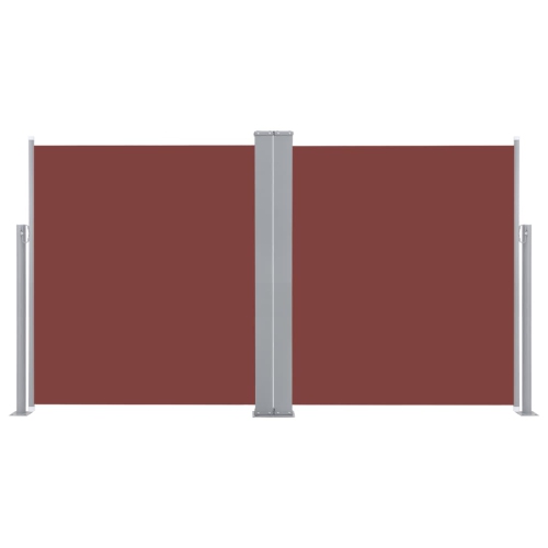 vidaXL Retractable Side Awning Brown 55.1"x236.2"