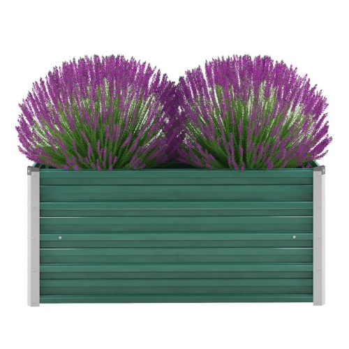 VIDAXL  Garden Raised Bed Galvanized Steel 39.4"x15.7"x17.7" Green