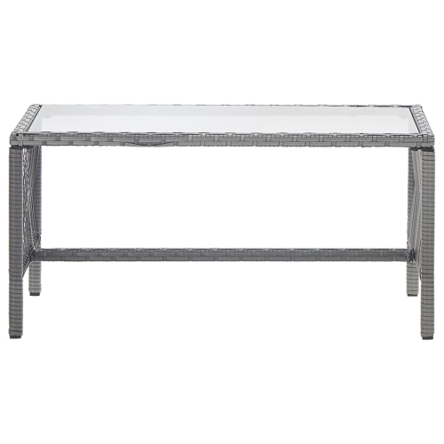 Ensemble de patio de 4 pièces avec coussins en poly rotin anthracite