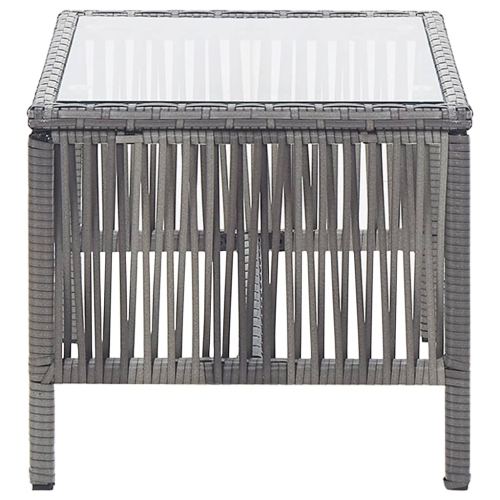 Ensemble de patio de 4 pièces avec coussins en poly rotin anthracite