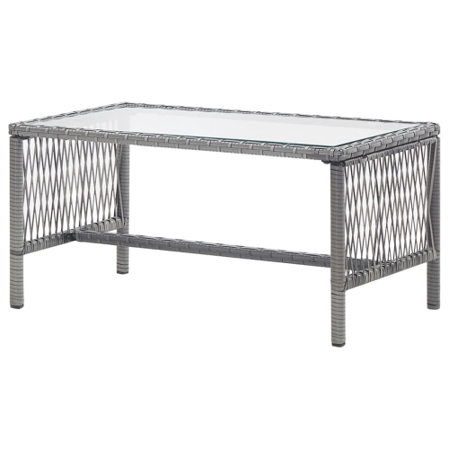 Ensemble de patio de 4 pièces avec coussins en poly rotin anthracite